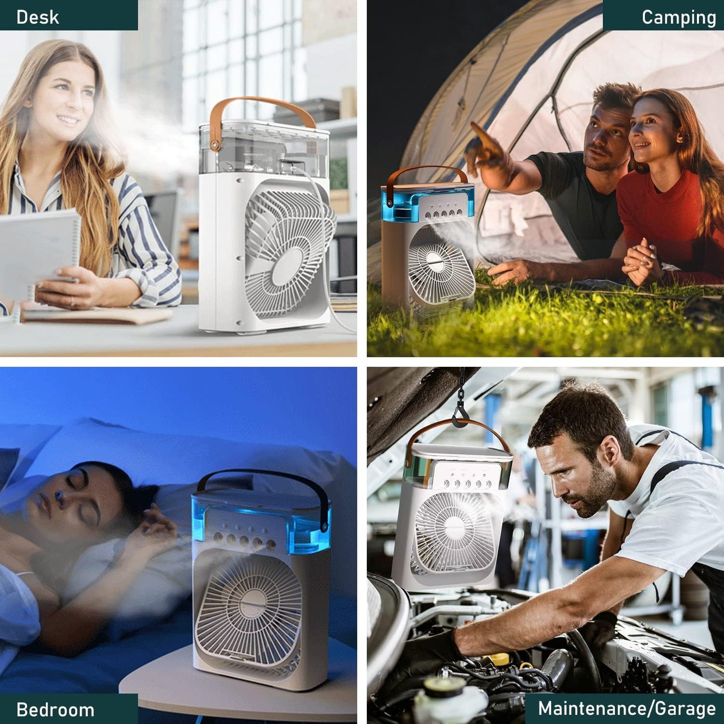 Portable USB Air Cooler Fan | Mist Spray & Humidifier