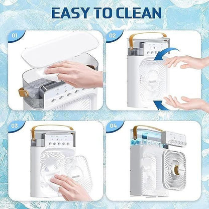 Portable USB Air Cooler Fan | Mist Spray & Humidifier