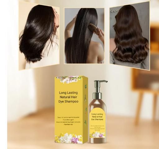 Long Lasting Natural Hair Dye Shampoo - Plant Extract Formula (Pack of 2)